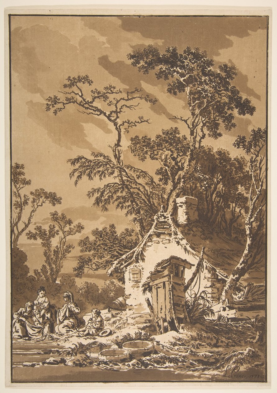 द वाशरवोमेन द वाशर, 1771। द्वारा जीन बैप्टिस्ट ले प्रिंस