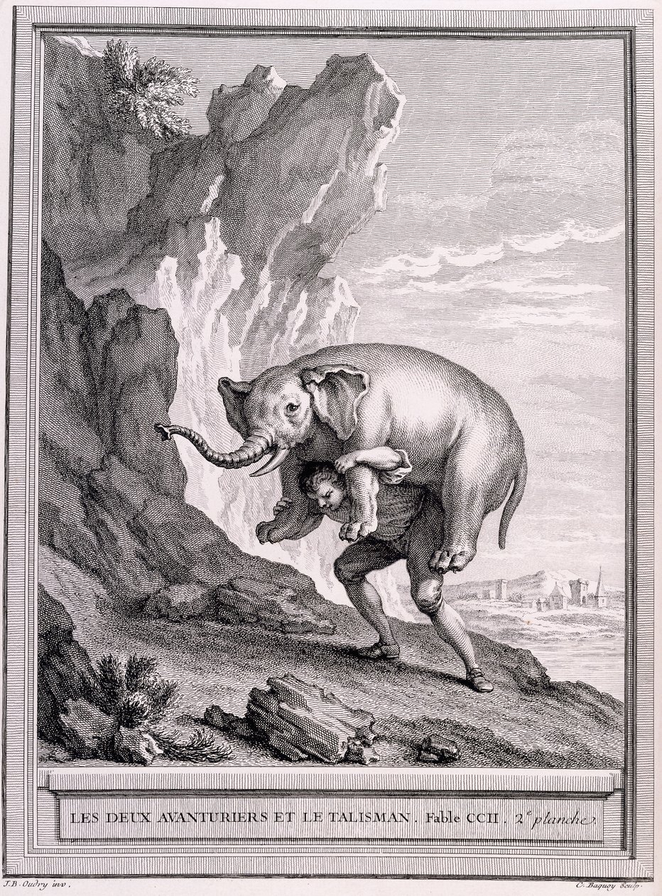 द टू एडवेंचर एंड द तालीसमैन, सी। 1755-1759 द्वारा जीन बैप्टिस्ट ओड्री