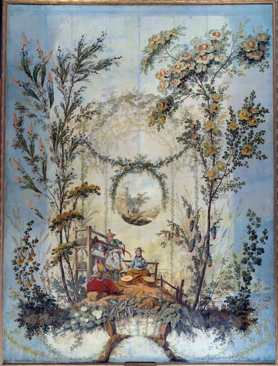 Chinoiserie: एक चीनी दृश्य का प्रतिनिधित्व करने वाला सजावटी पैनल, जीन पिल्मेंट द्वारा निर्देशित (१७२८-१८०८) द्वारा जीन बैप्टिस्ट पेलमेंट