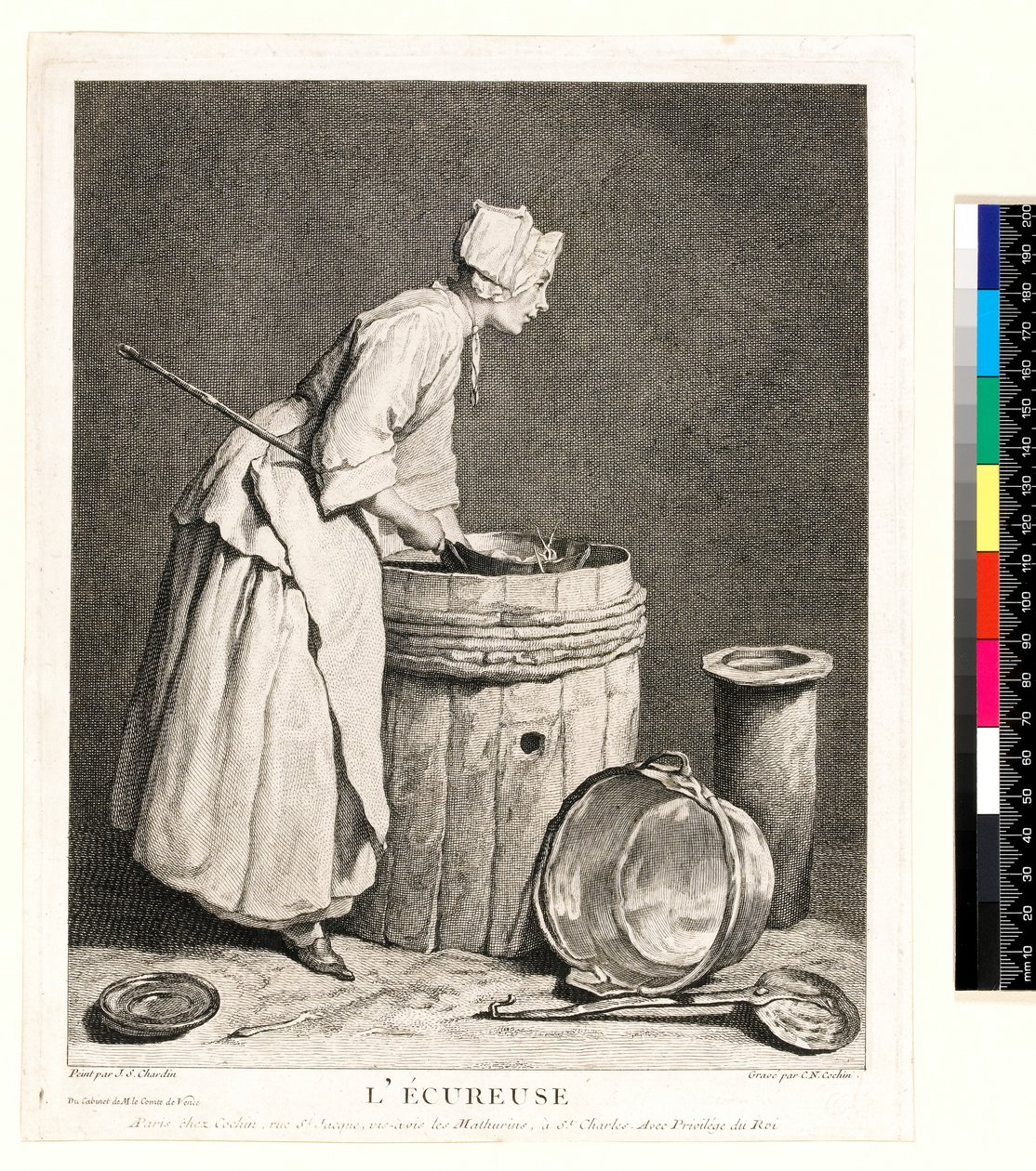 L'Ecureuse, चार्ल्स-निकोलस कोचीन I (1688-1754) 1740 (नक़्क़ाशी और उत्कीर्णन) द्वारा उकेरा गया द्वारा जीन बैप्टिस्ट शिमोन (बाद) चारडिन