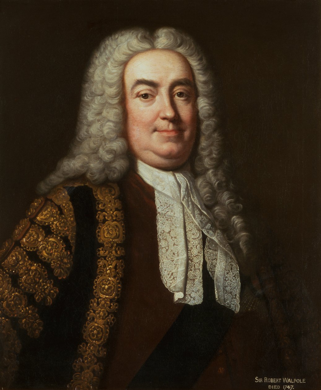 सर रॉबर्ट वालपोल का चित्र, c.1740 (कैनवास पर तेल) द्वारा जीन बैप्टिस्ट वैन (स्टूडियो) लू