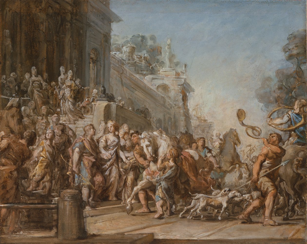हंट के लिए दीदो और आइनेस का प्रस्थान, 1772-4 द्वारा जीन बर्नार्ड रेस्टआउट