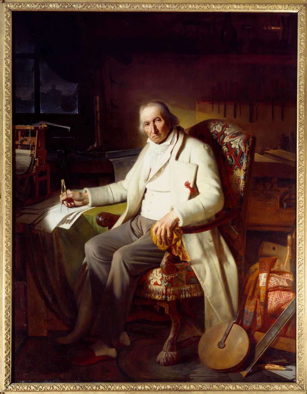 बुनाई मशीन के आविष्कारक जोसेफ मैरी जैक्वार्ड (1751-1834) का पोर्ट्रेट। क्लाउड बोनफोंड द्वारा पेंटिंग (1796-1860) द्वारा जीन क्लाउड बोनेफॉन्ड