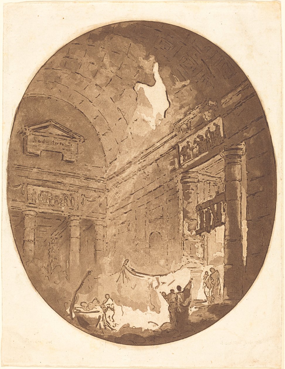 एक रोमन विला का आंतरिक भाग द्वारा ह्यूबर्ट रॉबर्ट के बाद जीन क्लाउड रिचर्ड, एबे डी सेंट नॉन