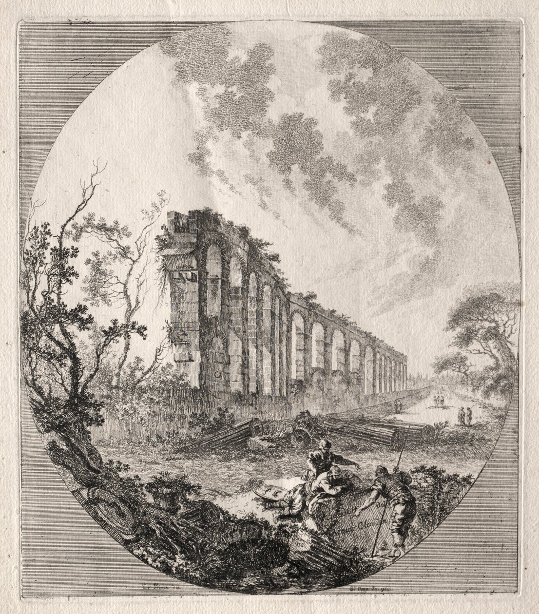 प्राचीन खंडहर: प्राचीन एक्वाडक्ट, 1756। द्वारा जीन क्लाउड रिचर्ड डी सेंट नोनो