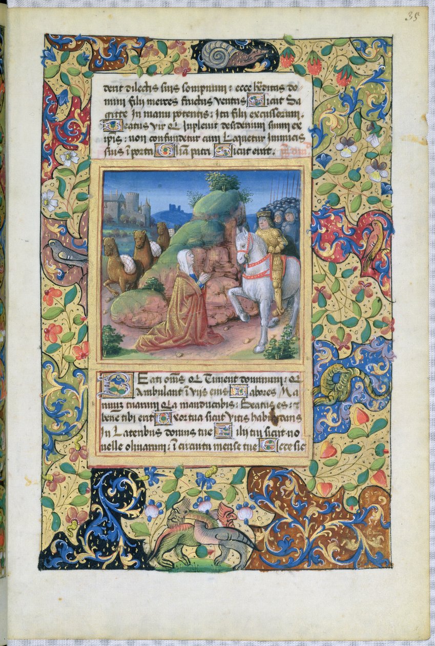 सुश्री लाट। QvI126 f.35 अबीगैल और डेविड की मुलाकात, लुईस की किताबों से, dOrleans, 1490 द्वारा जीन कोलम्बे
