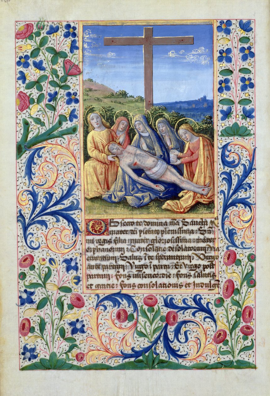 सुश्री लाट। QvI126 f.91v विलाप, लुईस के घंटे की पुस्तक से, dOrleans 1469 द्वारा जीन कोलम्बे