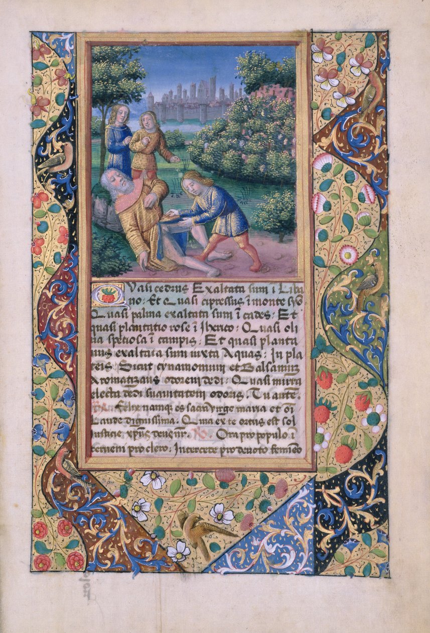 सुश्री लाट। QvI126 fol.17 नूह के नशे में, बुक ऑफ ऑवर ऑफ डेस डोरलियंस, 1490 से द्वारा जीन कोलम्बे