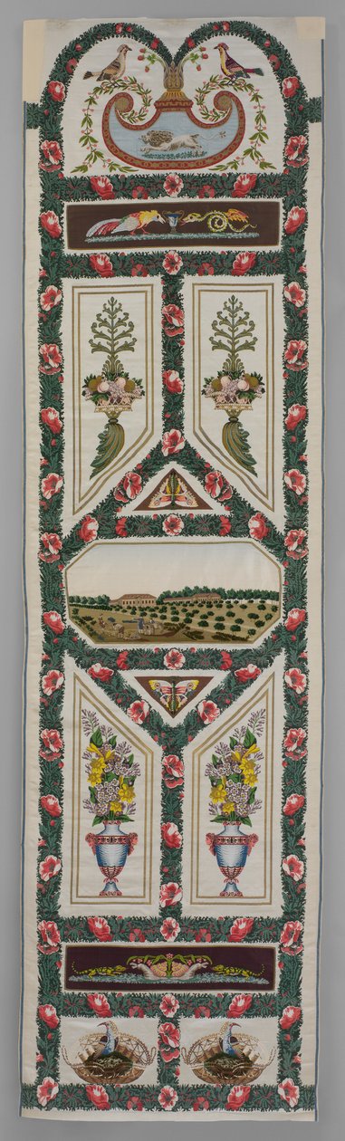 Verdures du Vatican, c.1799 (कढ़ाई के साथ बुना हुआ रेशम और धातु का धागा) दिनांक: ca. १७९९ मध्यम: लागू रेशम और सेनील कढ़ाई के साथ बुना हुआ रेशम और धातु का धागा thread द्वारा जीन डेसथीन ड्यूगॉरक