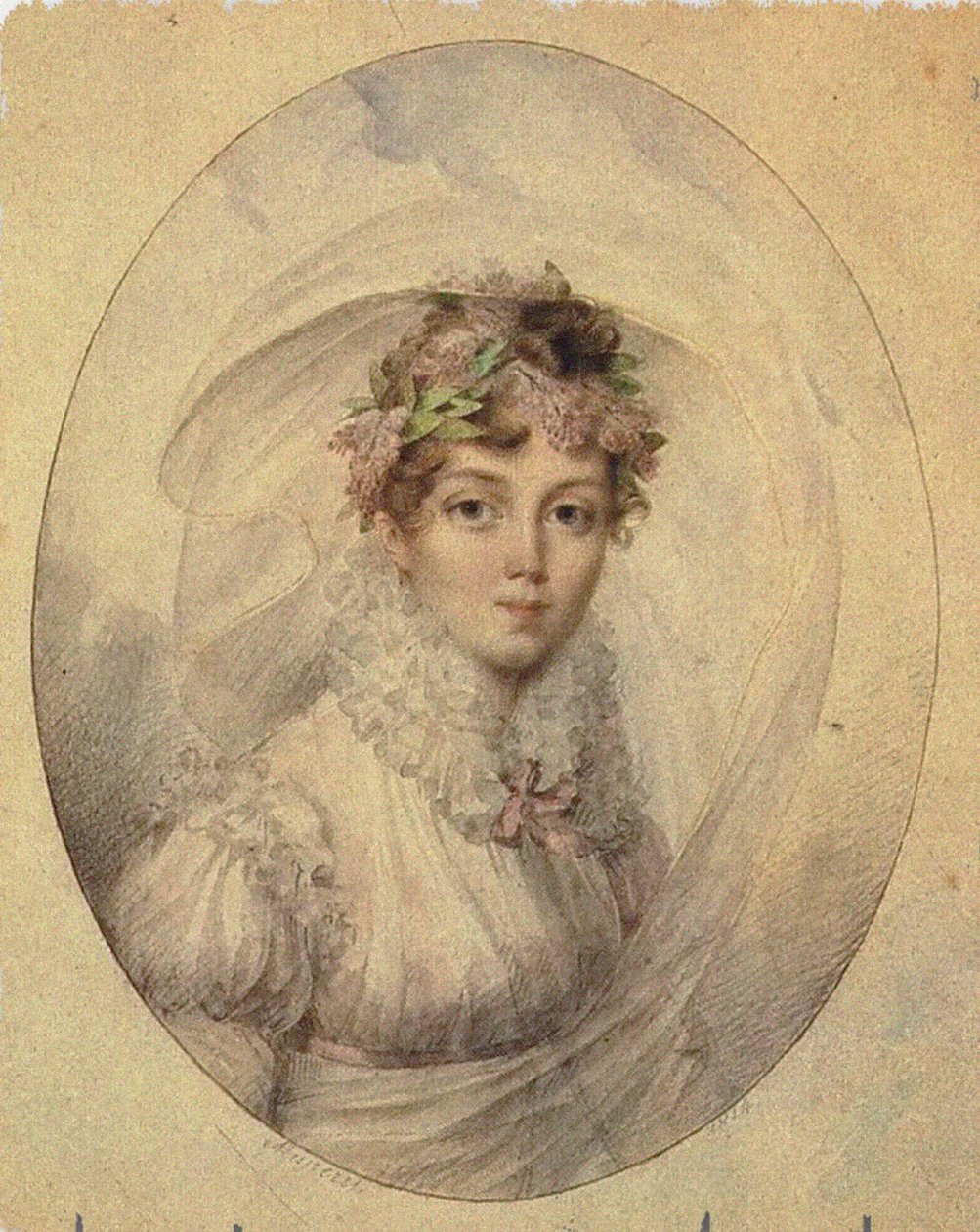 प्रिंसेस Zinaida अलेक्जेंड्रोवना वोल्कोन्सकाया 1792-1862 के पोर्ट्रेट द्वारा जीन डिसेरे मुनेरेट
