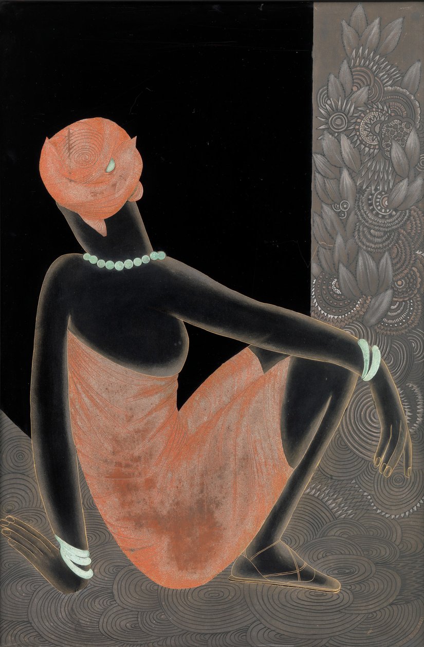 अफ्रीकी महिला, 1928-30 (लाख लकड़ी, ऑक्सीकृत तांबे) द्वारा जीन डुनंड
