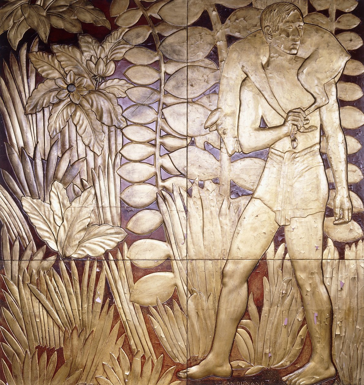 "ला चेस" से चार लाख और गिल्ट लकड़ी के पैनल, c.1935-1949 द्वारा जीन डुनंड