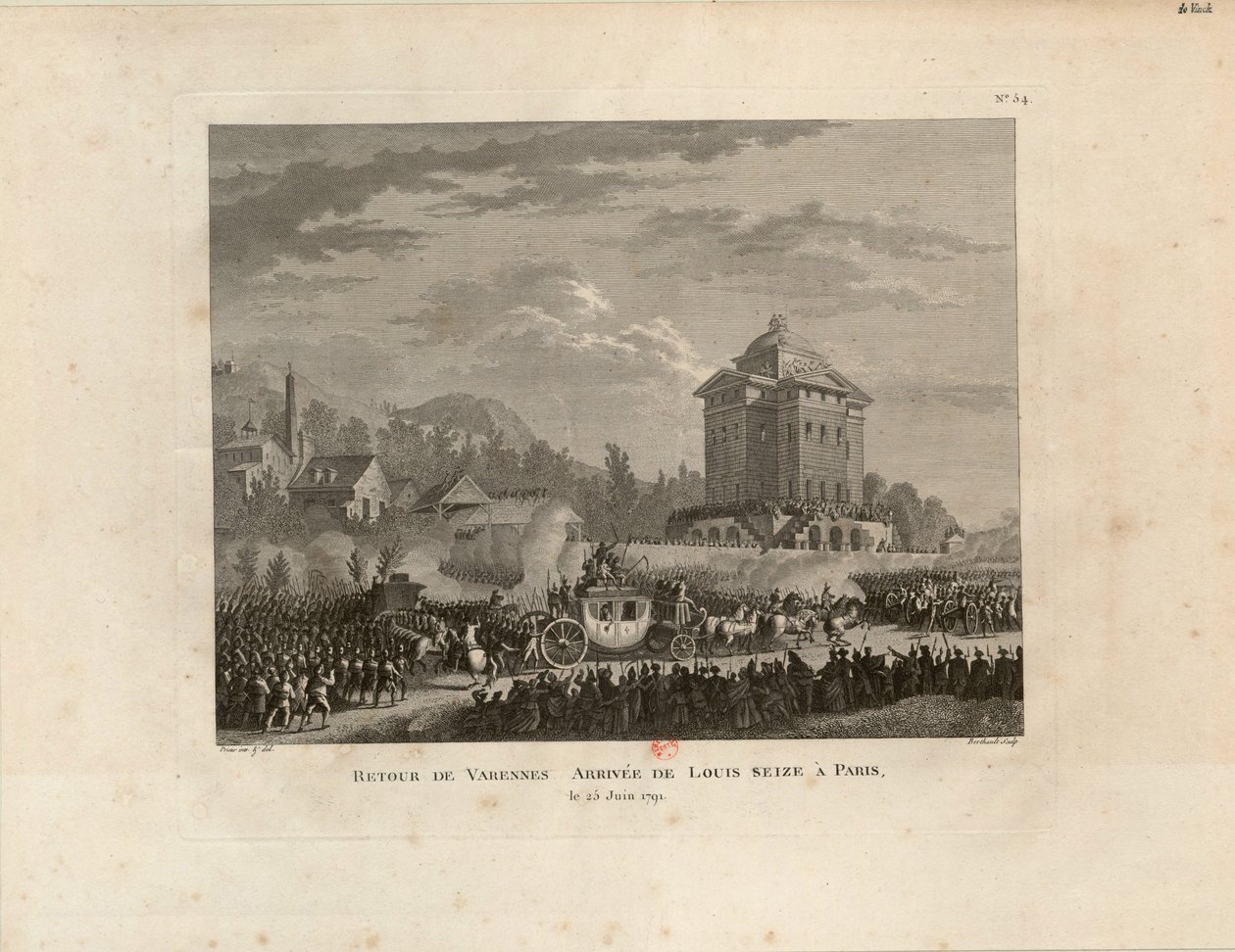 वारेन से वापसी, पेरिस में लुई कैपेट का आगमन, 1802। द्वारा जीन डुप्लेसिस बर्टॉक्स