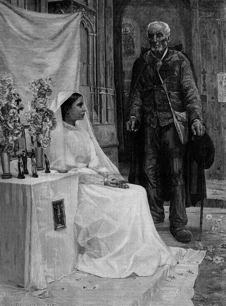 भगवान को अर्पित करें। जीन यूजीन बुलंद द्वारा पेंटिंग के बाद उत्कीर्णन (1852-1926)। 19 वी सदी। "" द इलस्ट्रस वर्ल्ड"" में 1 जनवरी का n°1240 द्वारा जीन यूजीन बुलंद