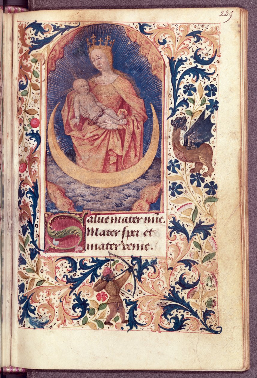 सुश्री लैटिन 13305 fol.239 द वर्जिन एंड चाइल्ड, &39;हीयर्स ए ल&39;यूसेज डे रोम&39; से, c.1465 द्वारा जीन फौक्वेट