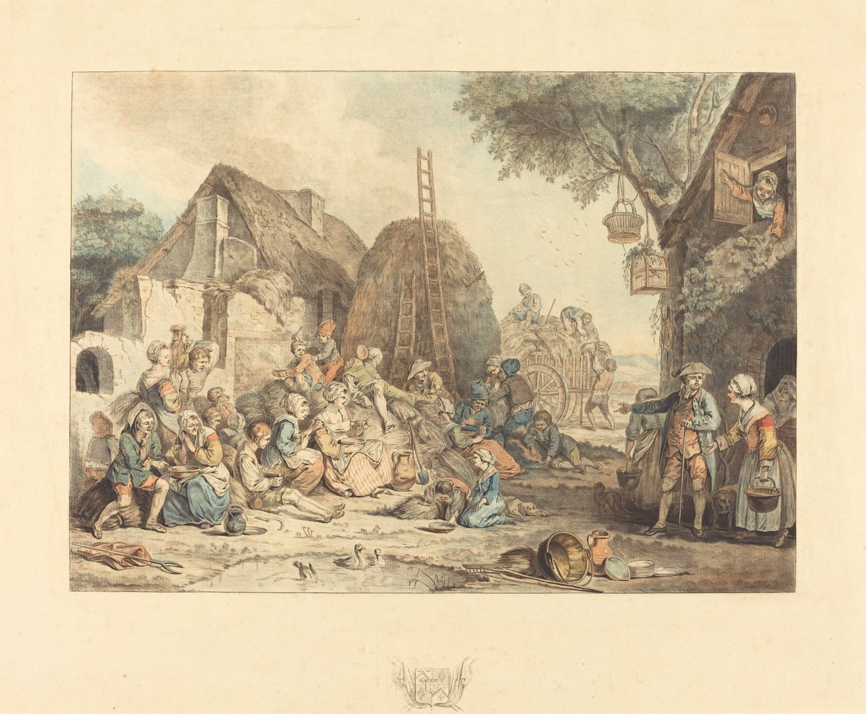 द हार्वेस्टर्स लंच, 1774। द्वारा जीन फ्रेंकोइस जेनिनट