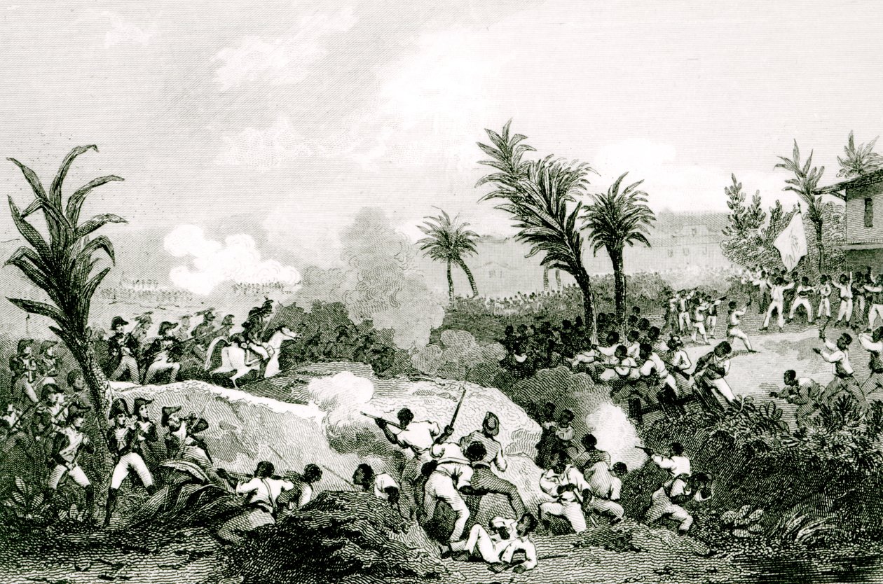 सैंटो डोमिंगो में ब्लैक विद्रोह, 16 सितंबर 1802 को, "यूनिवर्सल हिस्ट्री ऑफ़ द XIXth सेंचुरी", मार्टिन के बाद द्वारा जीन फ्रेंकोइस पौरवोयूर
