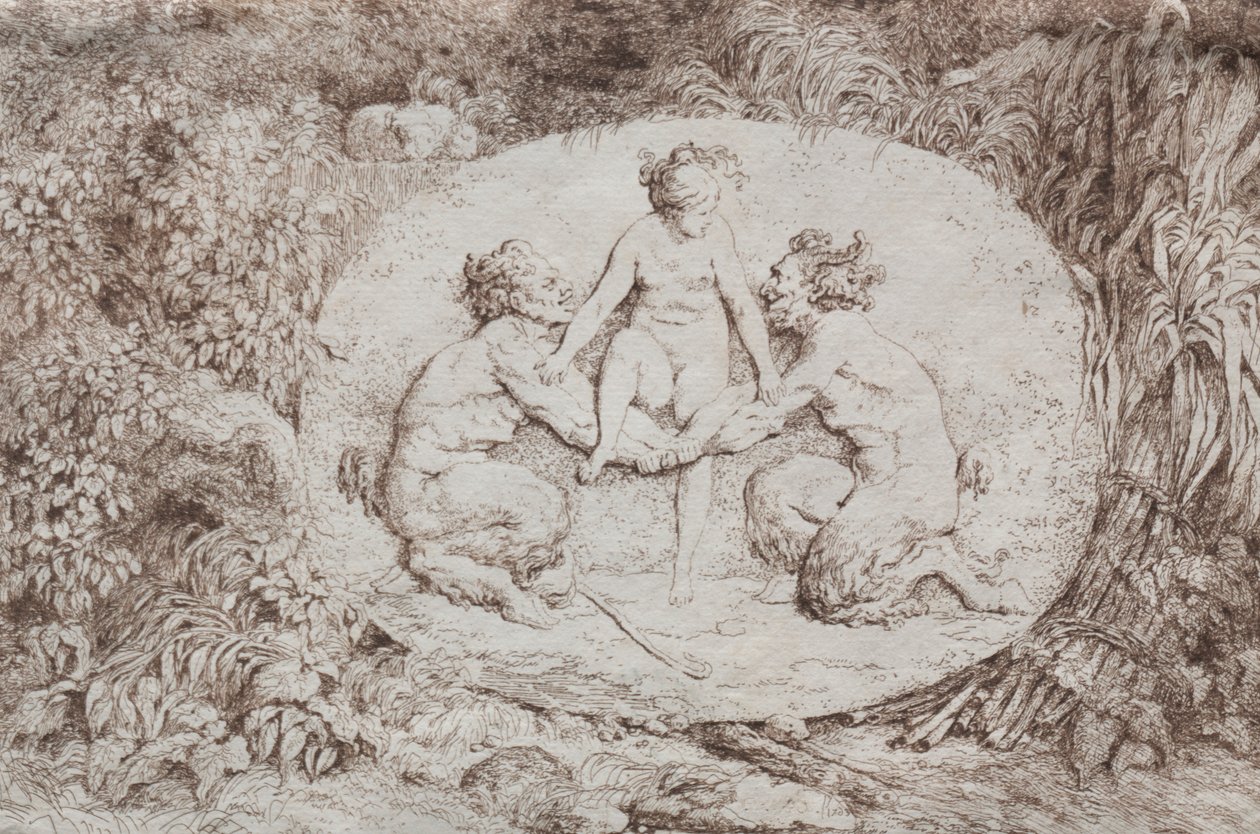 Bacchanales: निम्ब समर्थित दो सतावर, 1763। द्वारा जीन ऑनर फ्रैगनार्ड