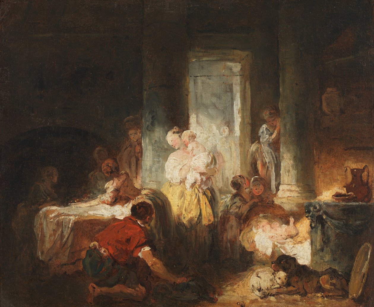रोमन इंटीरियर, c.1760 (कैनवास पर तेल) द्वारा जीन ऑनर फ्रैगनार्ड