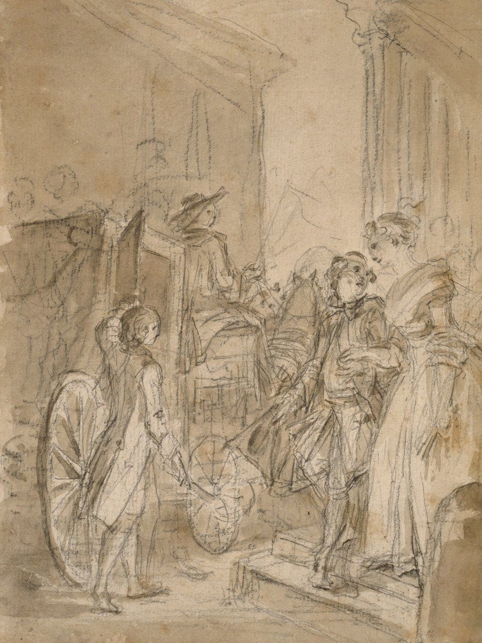 कोच द्वारा प्रस्थान, c.1780-89 द्वारा जीन ऑनर फ्रैगनार्ड