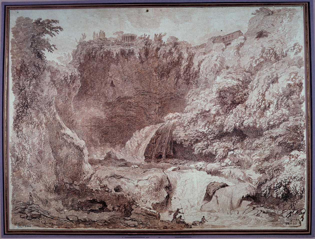 नेपच्यून की गुफा एक टिवोली ड्राइंग द्वारा जीन होनोर फ्रैगोनार्ड (1732-1806) 18 वीं शताब्दी बेसनकॉन, मुसी डेस बीक्स आर्ट्स द्वारा जीन ऑनर फ्रैगनार्ड