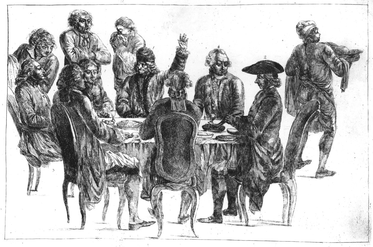 द फिल्पर्स इन द सपर, c.1775 द्वारा जीन ह्यूबर