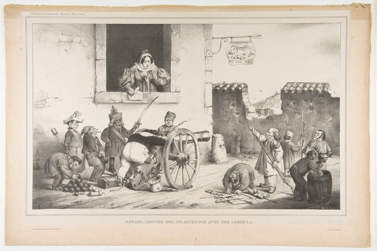 बच्चे, मेरी बात मानो, उन हथियारों से मत खेलो, अप्रैल 1834 द्वारा जीन इग्नेस इसिडोर गेयार्ड