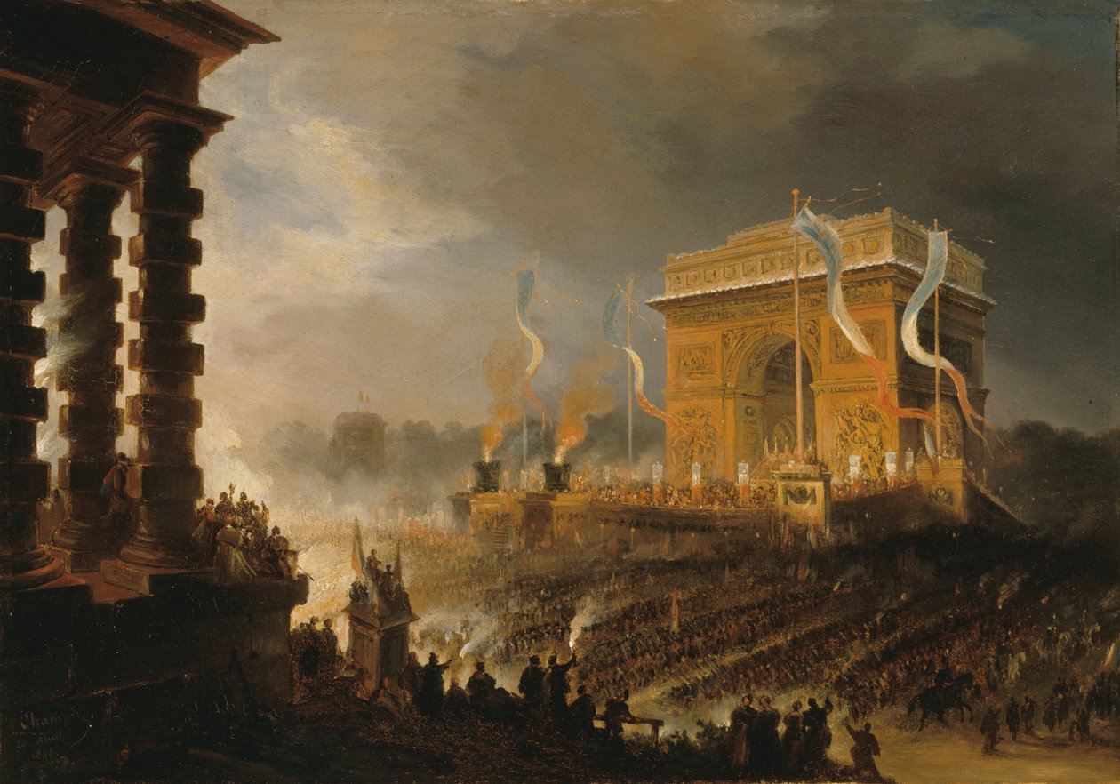 20 अप्रैल, 1848, 1848 की शाम, स्टार के आर्क डी ट्रायम्फ में भाईचारे का पर्व। द्वारा जीन-जैक्स चम्पिन