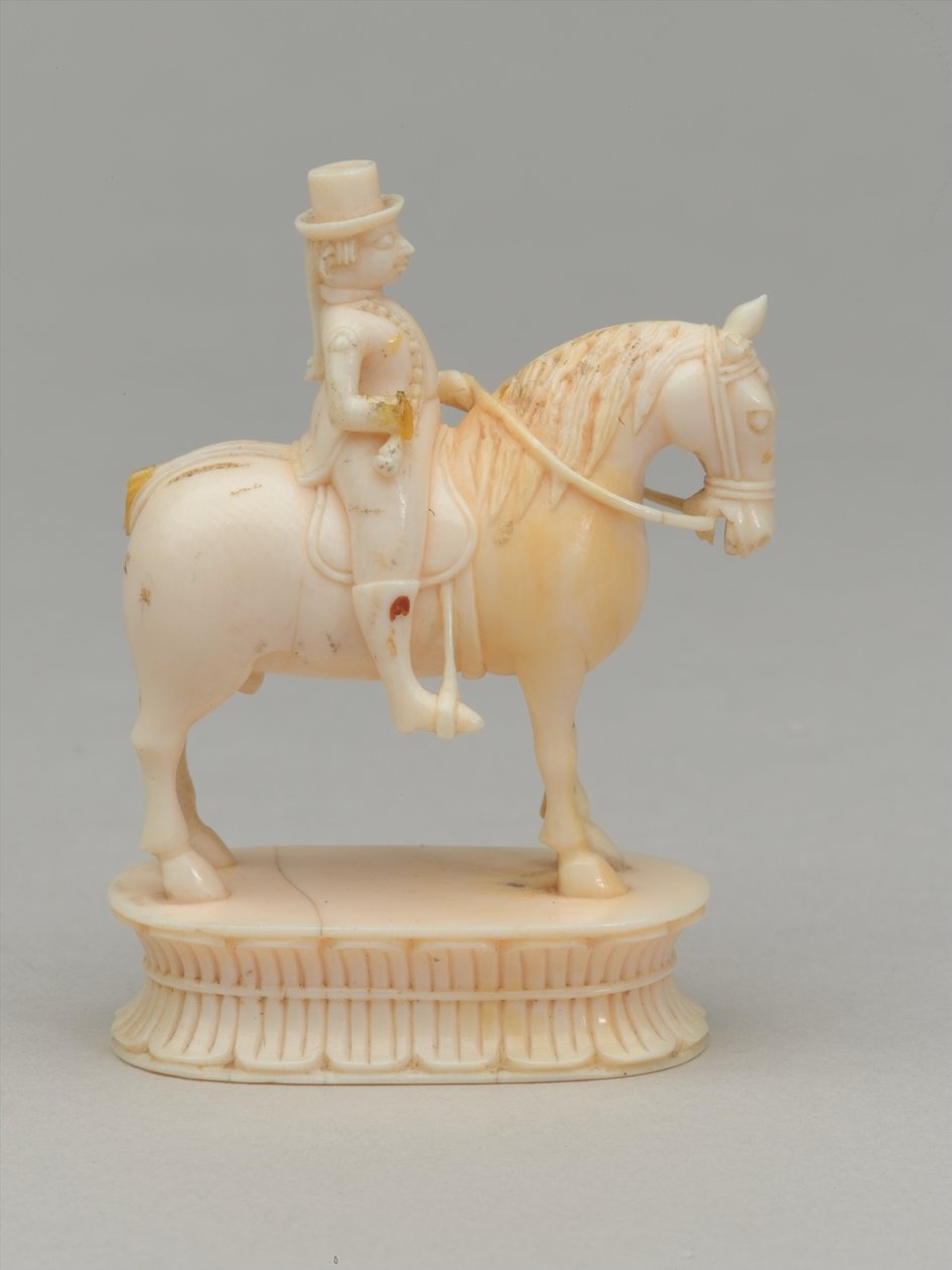 व्हाइट नाइट, शतरंज का टुकड़ा, भारत, 1820 लगभग द्वारा जीन-जैक्स चम्पिन