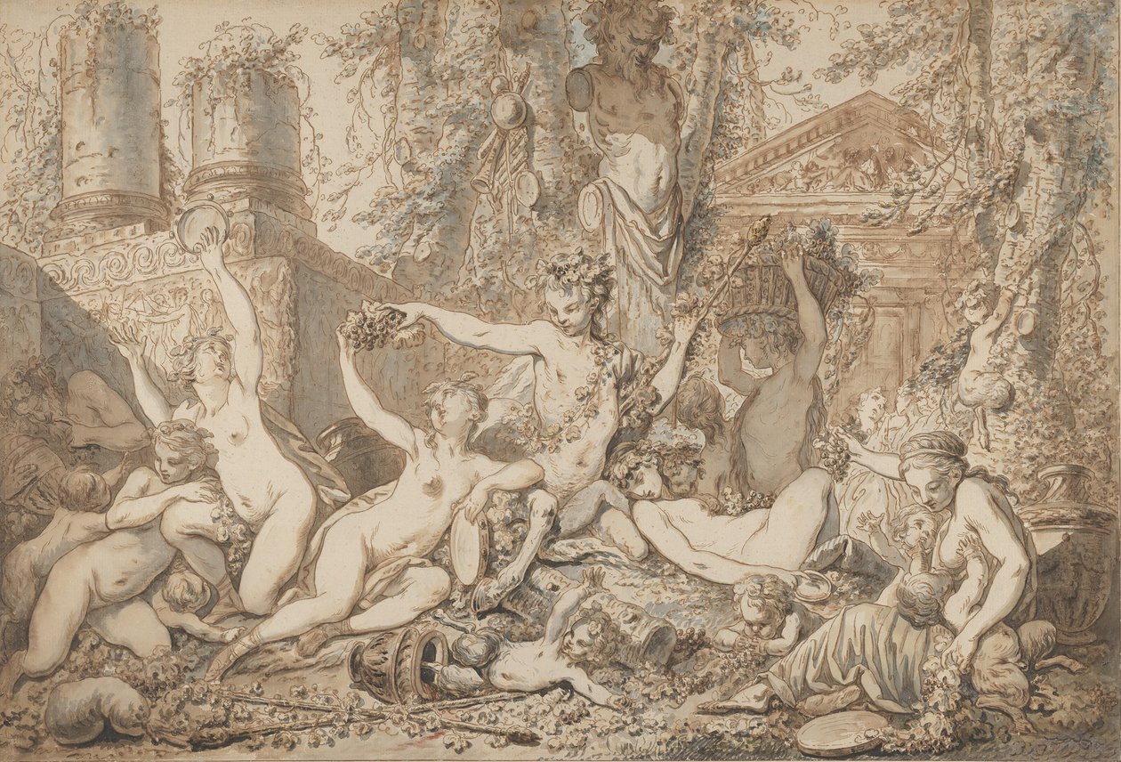 Bacchanal, ca. 1765-66.  द्वारा जीन जैक्स फ्रेंकोइस ले बारबियर