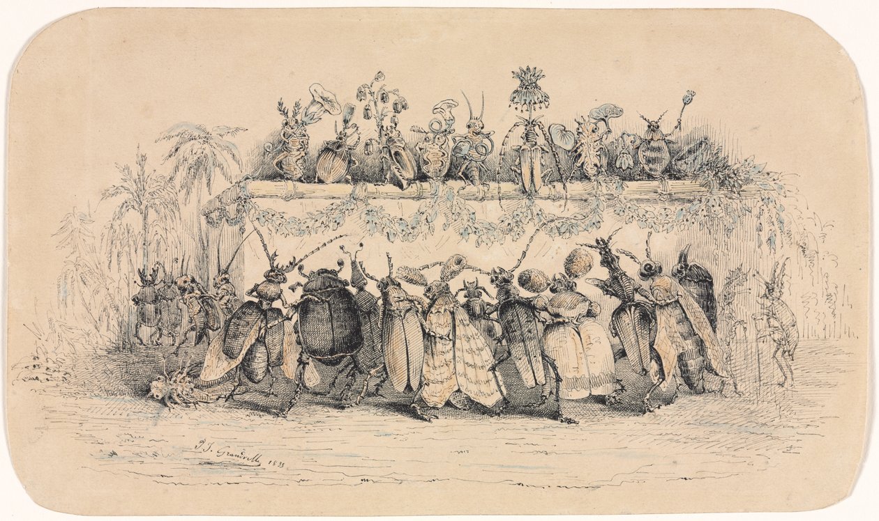 एक कीट गेंद, 1835। द्वारा जीन-जैक्स ग्रैंडविले