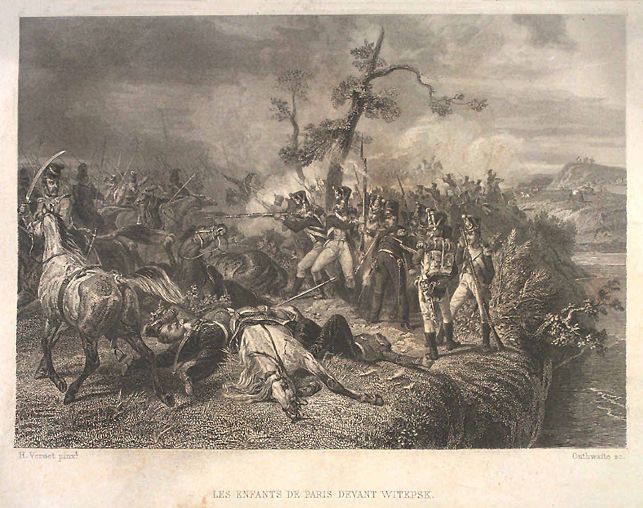 ओस्ट्रोव्नो 25-26 जुलाई 1812 के पास रूसी सैनिकों और फ्रांसीसी घुड़सवार सेना के बीच लड़ाई द्वारा जीन जैक्स आउटहाइट