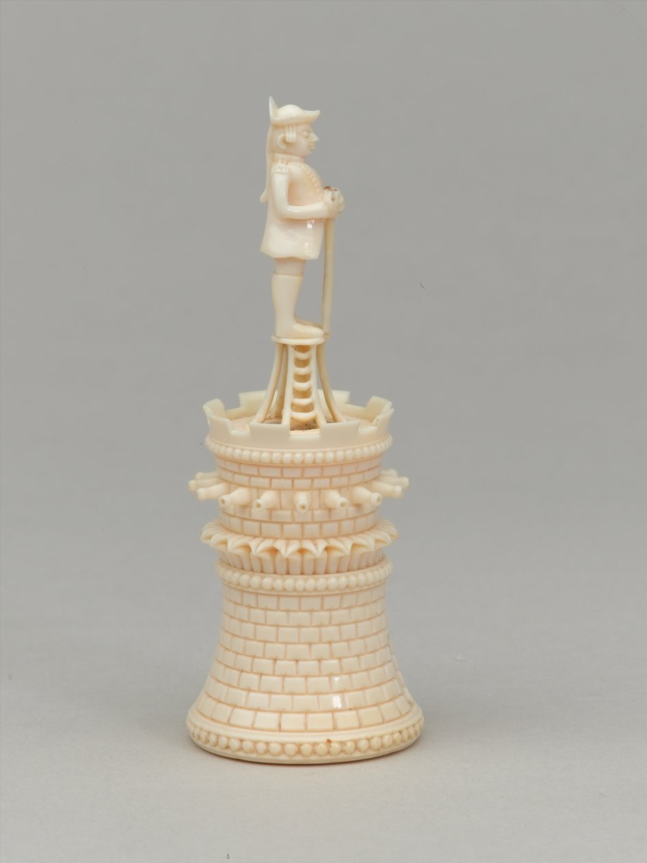 श्वेत कौआ, शतरंज का टुकड़ा, भारत, 1820 लगभग द्वारा जीन जैक्स शेरर