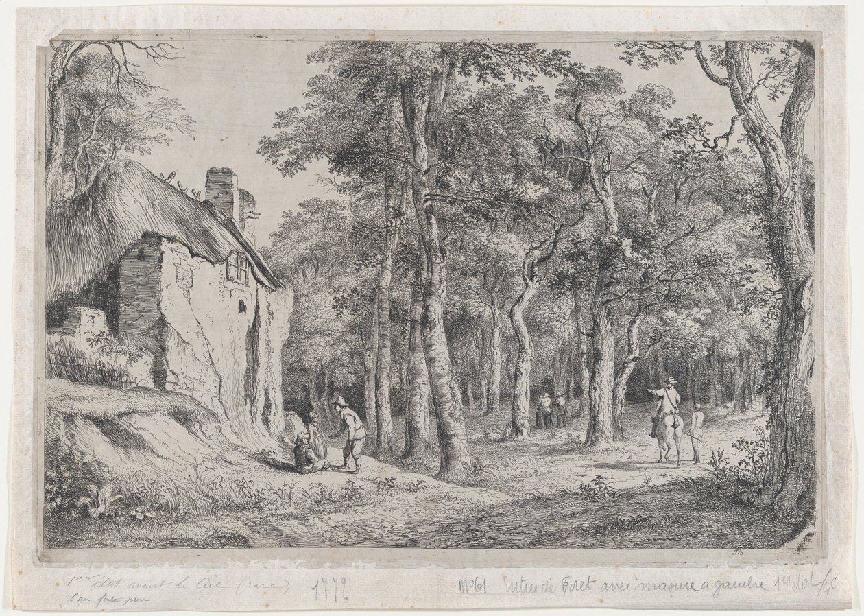 वन के प्रवेश द्वार पर कॉटेज, 1772। द्वारा जीन जैक्स डी बोइसियू