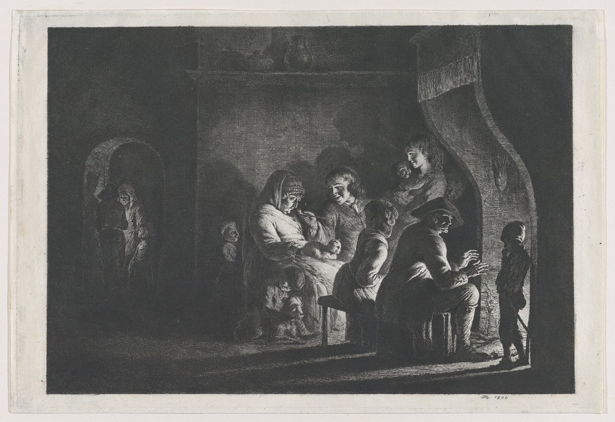 गांव में शाम, 1800। द्वारा जीन जैक्स डी बोइसियू