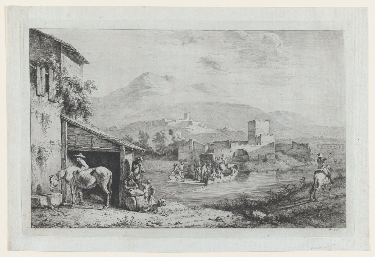 गैरीग्लियानो पैसेज इटली, 1793। द्वारा जीन जैक्स डी बोइसियू