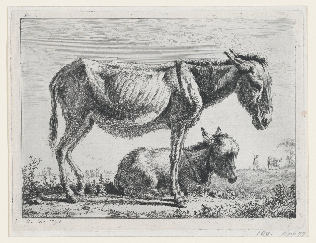 जेनी अपने बछेड़े के साथ, 1797। द्वारा जीन जैक्स डी बोइसियू