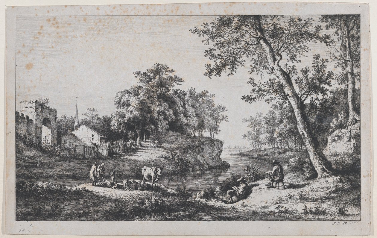 एम्ब्रोनय में लैंडस्केप, 1796। द्वारा जीन जैक्स डी बोइसियू
