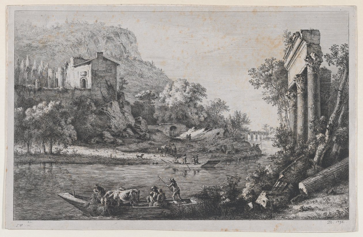 रिवर क्रॉसिंग, 1796। द्वारा जीन जैक्स डी बोइसियू