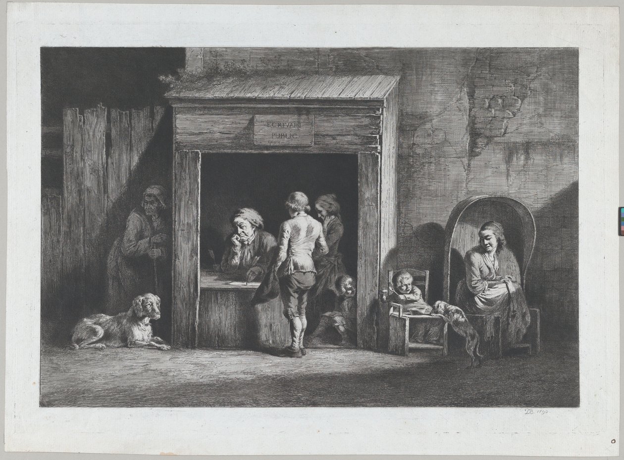 द पब्लिक स्क्रिप्वेनर, 1790। द्वारा जीन जैक्स डी बोइसियू