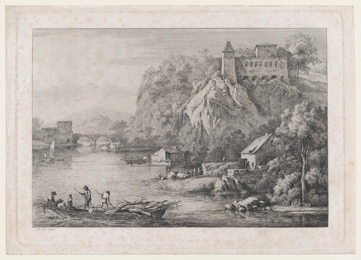 1807 में ल्योन में बेयरफुट कार्मेलिट्स के कॉन्वेंट का दृश्य। द्वारा जीन जैक्स डी बोइसियू