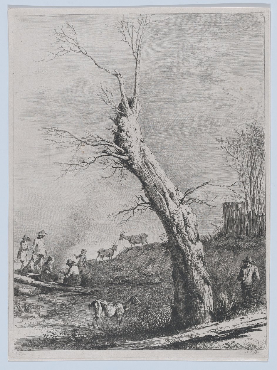 विंटर, सेंट-चामोंड, 1795 में ड्राइंग के बाद। द्वारा जीन जैक्स डी बोइसियू