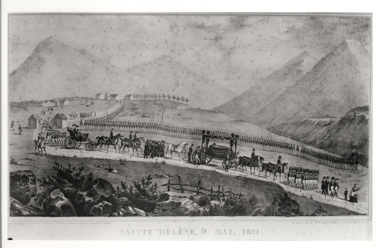 9 मई 1821 को सेंट हेलेना में नेपोलियन बोनापार्ट का अंतिम संस्कार कोरटेज (1769-1821) द्वारा जीन जोसेफ बेंजामिन कॉन्स्टेंट