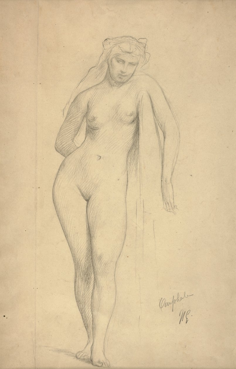 ओमफले, c.1887 (कागज पर ग्रेफाइट) द्वारा जीन लियोन गेरोम