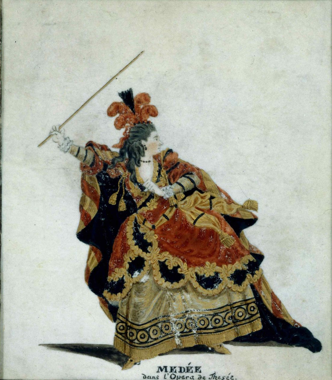 मेडिया। जीन-बैप्टिस्ट लूली द्वारा ओपेरा थेसी के लिए पोशाक डिजाइन, 1770-1778। द्वारा जीन लुई फ़ेशू