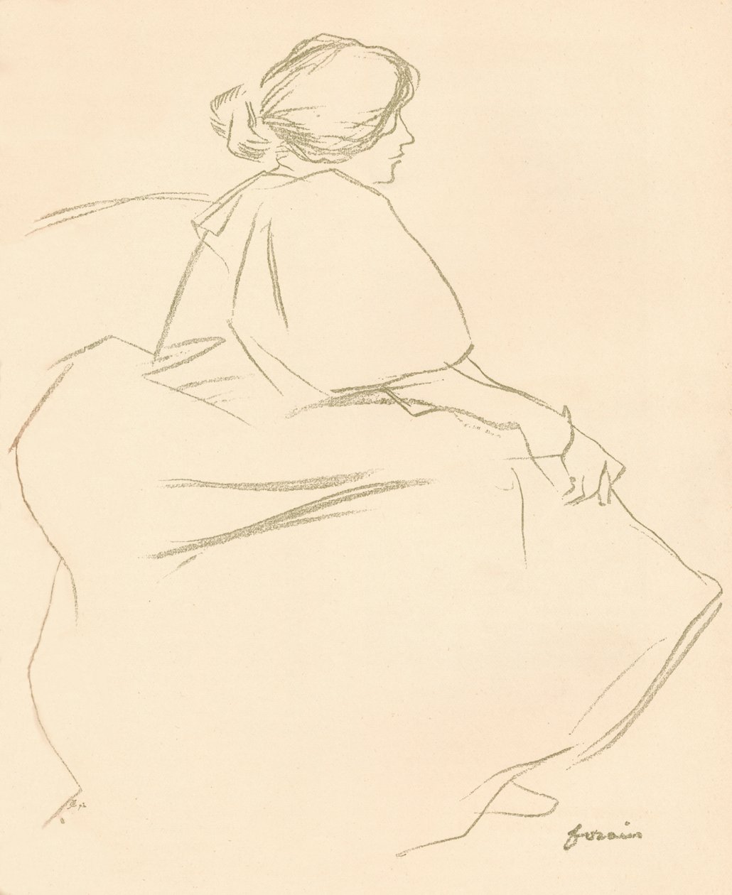 ए स्टडी इन क्रेयॉन, c1872-1898, 1898 द्वारा जीन लुइस फोरैन