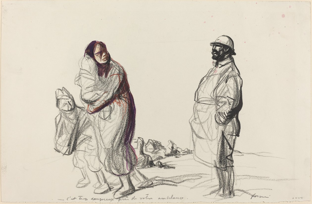 यह आपकी एंबुलेंस के पास बहुत खतरनाक है, c. 19141919। द्वारा जीन लुइस फोरैन