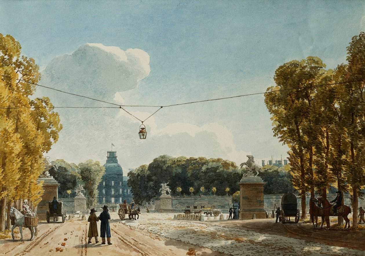 Champs-Elysees से टिलरियों का एक दृश्य, द्वारा जीन लुबिन वुज़ले