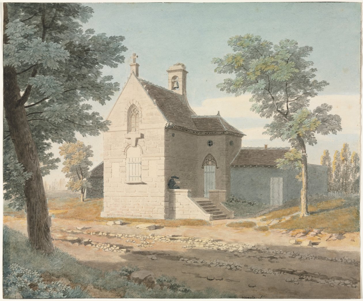 चर्च बाई ए रोड, देर से 1700s-1800s। द्वारा जीन लुबिन वुज़ले
