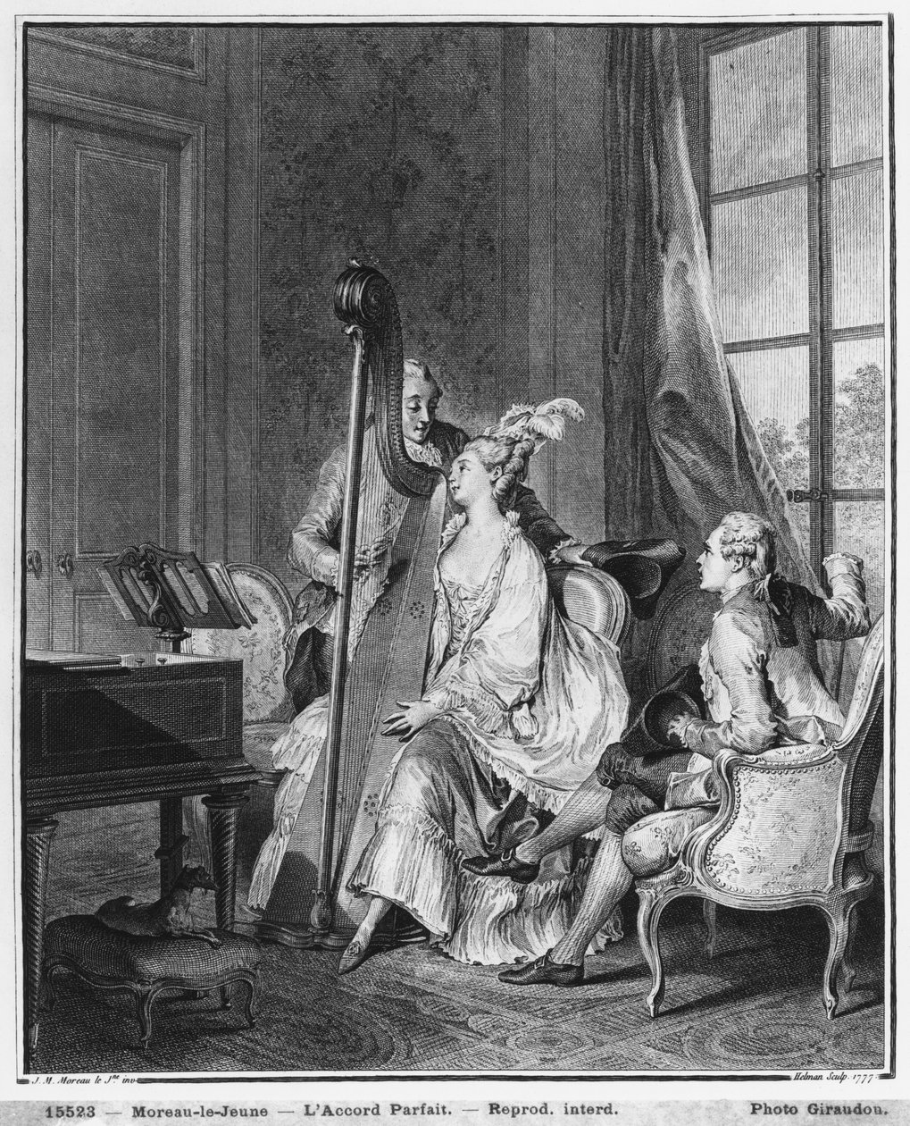 एकदम सही राग, इसिडोर स्टानिस्लास हेलमैन (1749-1809) 1777 द्वारा उकेरा गया द्वारा जीन-मिशेल द यंगर मोरो